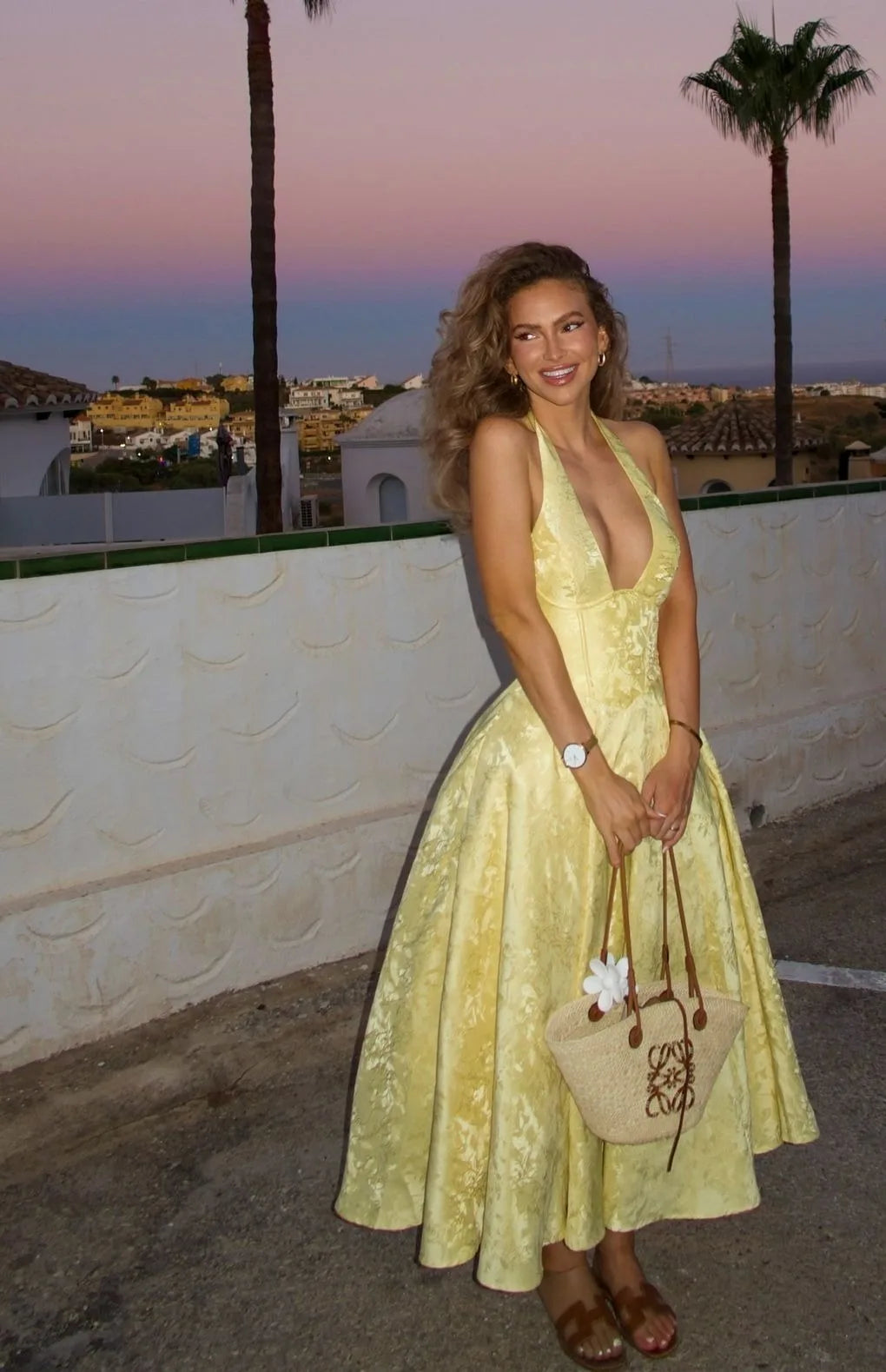 Yellow Jacquard Corset Long Dress for Women V Neck Halter Bow Summer Evening Birthday Dresses Pink White 2025 New Wedding Guest